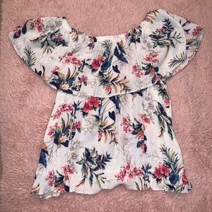 American Eagle Floral Off The Shoulder Shirt